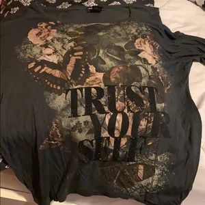 A gray butterfly quote shirt